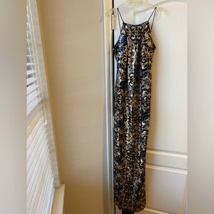 Black and gold and bronze Calvin Klein dress